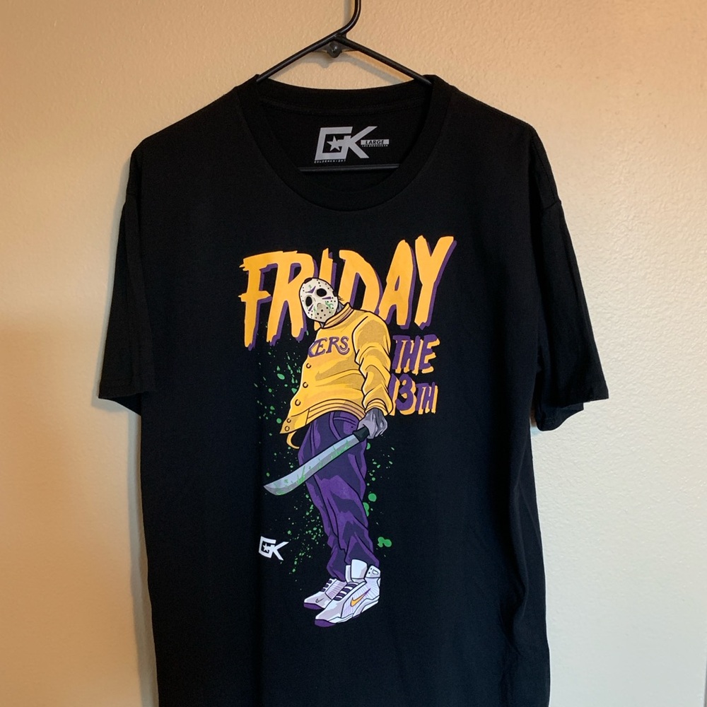 Jason Friday The 13th Lakers Men Shirt Large Cotton Polyester. Good Condition.
